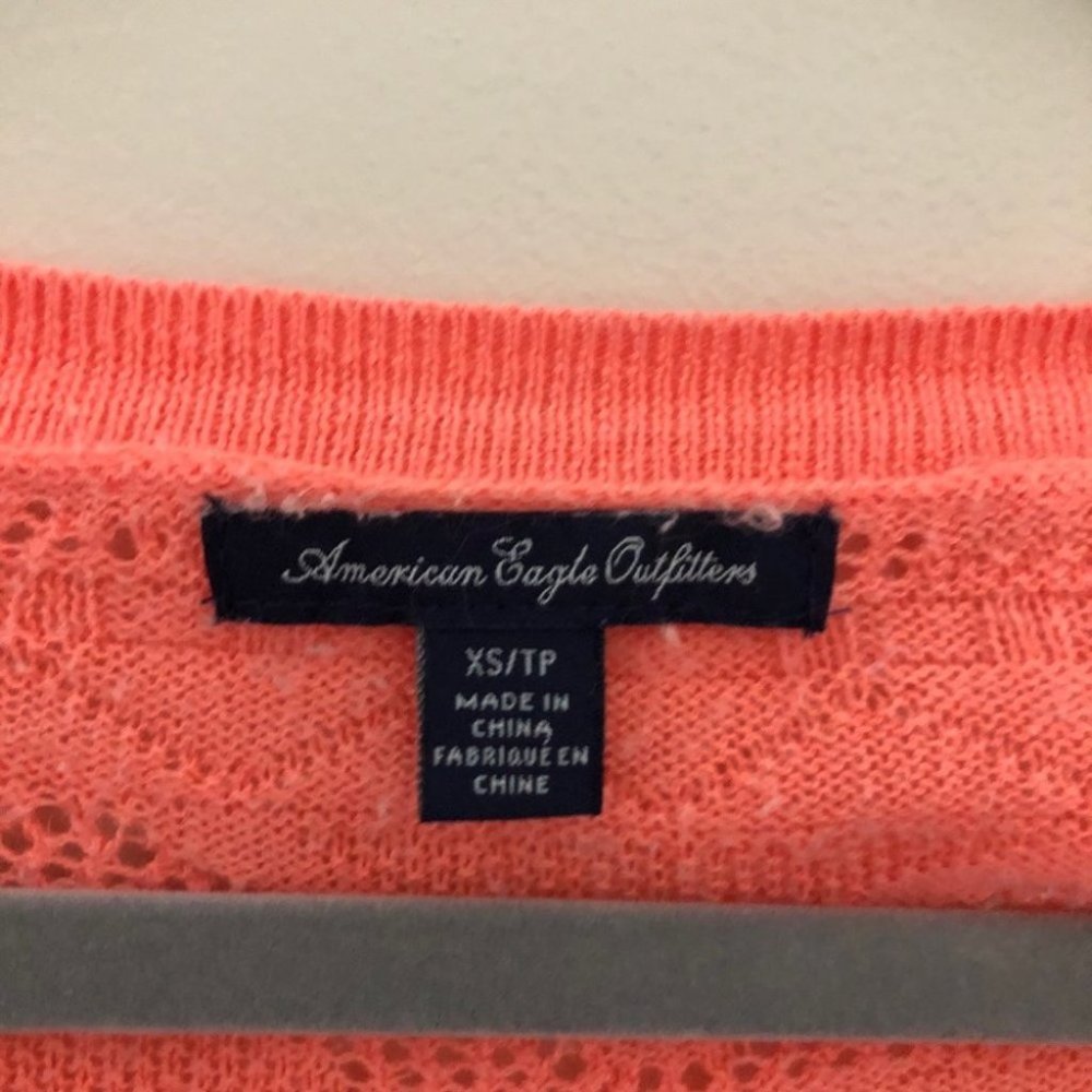 American Eagle Pink Lace Chevron Cardigan - Picture 3 of 3